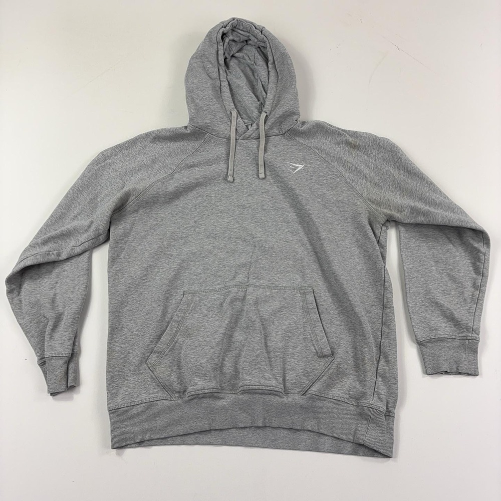 Gymshark Hoodie Sweatshirt Mens XL Gray Pullover Fleece Logo Gym Athletic